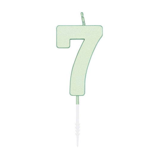 Globos taartkaars 4,5cm pastel mint no. 7