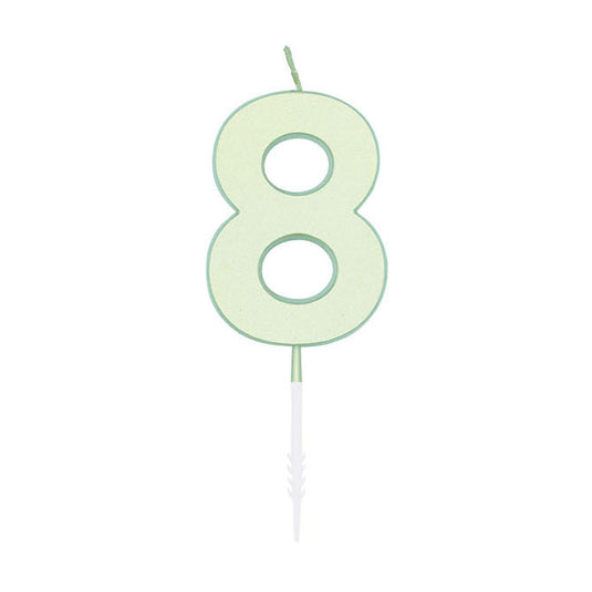 Globos taartkaars 4,5cm pastel mint no. 8