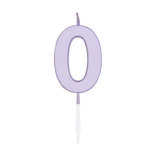 Globos taartkaars 4,5cm pastel lila no. 0