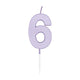 Globos taartkaars 4,5cm pastel lila no. 6