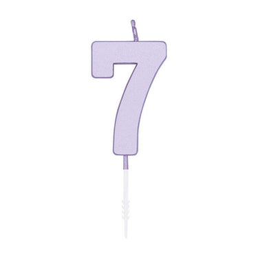 Globos taartkaars 4,5cm pastel lila no. 7