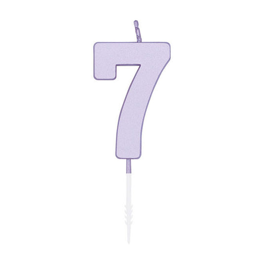 Globos taartkaars 4,5cm pastel lila no. 7