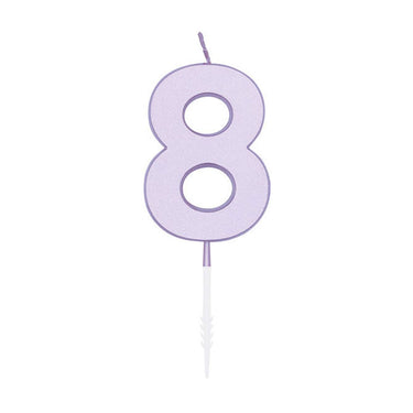 Globos taartkaars 4,5cm pastel lila no. 8