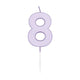 Globos taartkaars 4,5cm pastel lila no. 8