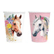 Globos papieren bekers 210ml paarden - 8st.