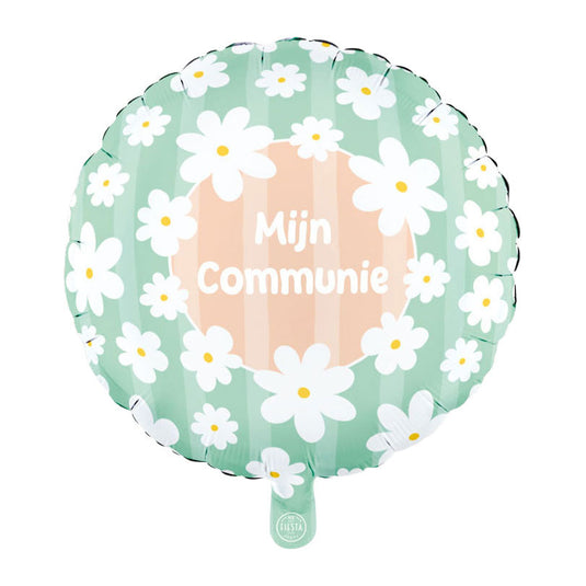 Globos folieballon 18 inch rond madeliefjes mijn communie