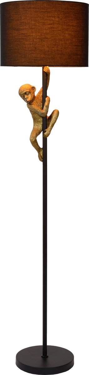 Lucide extravaganza chimp - vloerlamp - ø 35 cm - 1xe27 - zwart