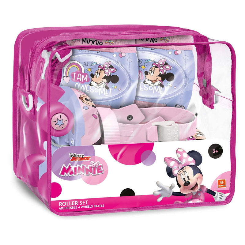 Afbeelding laden in galerijviewer, Mondo disney minnie rolschaatsen met beschermset voor kinderen - verstelbaar en roze.
