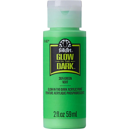 Folkart • glow in the dark acrylic paint green 59ml