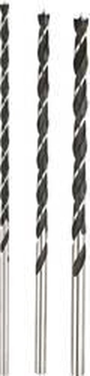 Kwb 3 st. houtborenset lang - 6 mm, 8 mm, 10 mm - extra lange boren voor nauwkeurig boren in houten balken - cv-staal, industriële kwaliteit