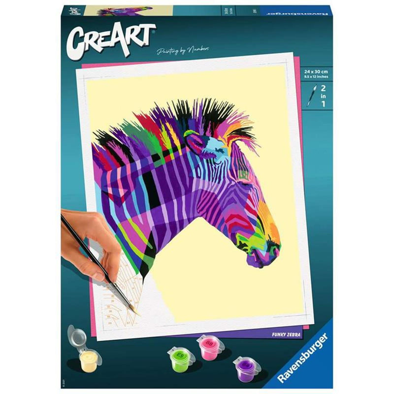 Afbeelding laden in galerijviewer, Ravensburger creart schilderen op nummer - zebra
