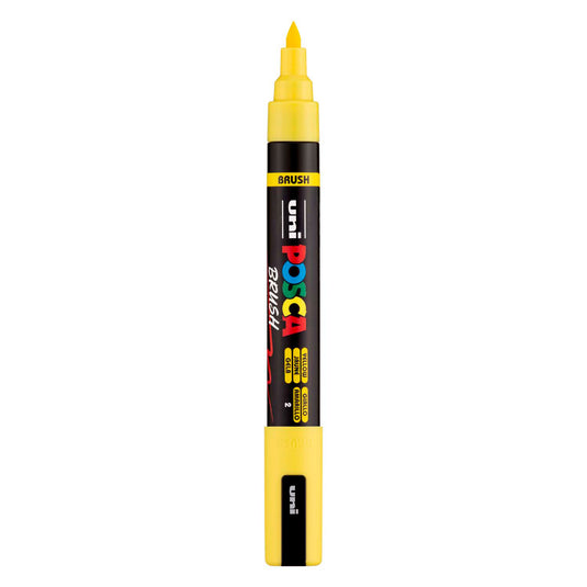 Uni posca brushmarker pc5br geel - brushpunt 1-4 mm