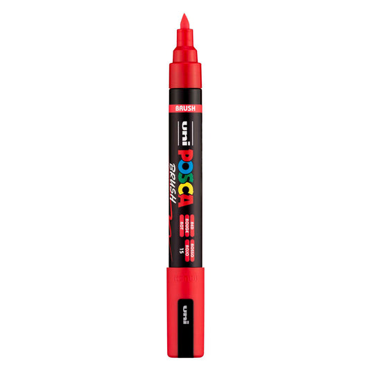 Uni posca brushmarker pc5br rood - brushpunt 1-4 mm