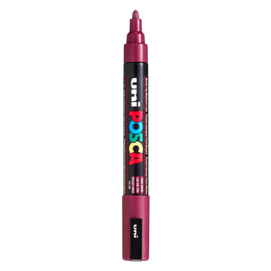 Uni posca verfmarker pc5m wijnrood - conische punt 2,5 mm