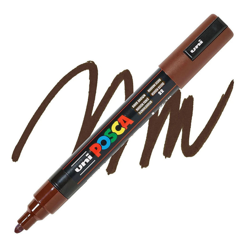 Afbeelding laden in galerijviewer, Uni posca verfmarker 5m donkerbruin
