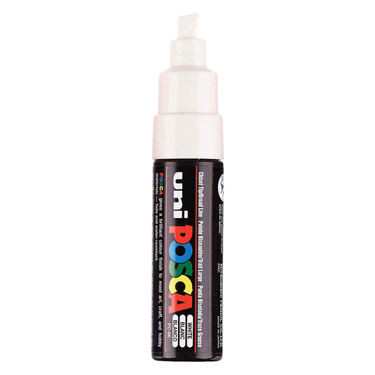 Uni posca verfmarker 8k wit - beitelpunt 8mm