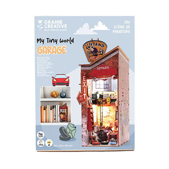 Afbeelding laden in galerijviewer, Graine creative graine 3d scene garage book nook modelbouwpakket
