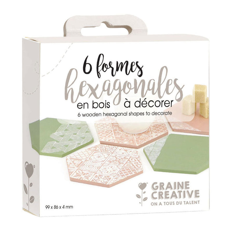 Afbeelding laden in galerijviewer, Graine creative graine houten hexagon vormen - 6st.
