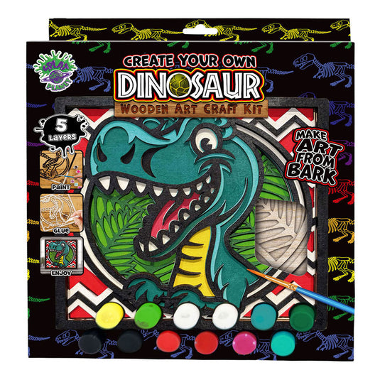 Splat planet wood art knutselset dino
