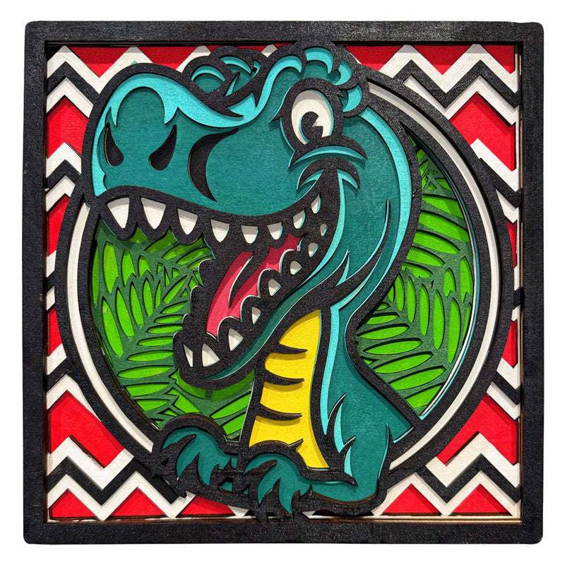 Afbeelding laden in galerijviewer, Splat planet wood art knutselset dino
