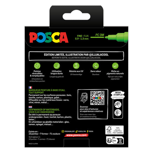 Uni posca markers pc3m set fruitige kleuren- 8st.