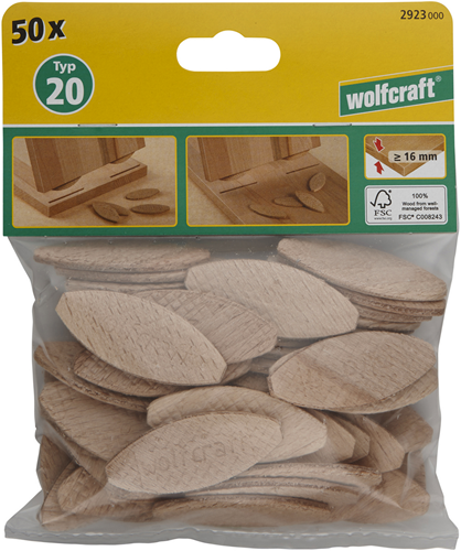 Afbeelding laden in galerijviewer, Wolfcraft verbindingsplaatjes | grootte 20 | 1 set - 2923000
