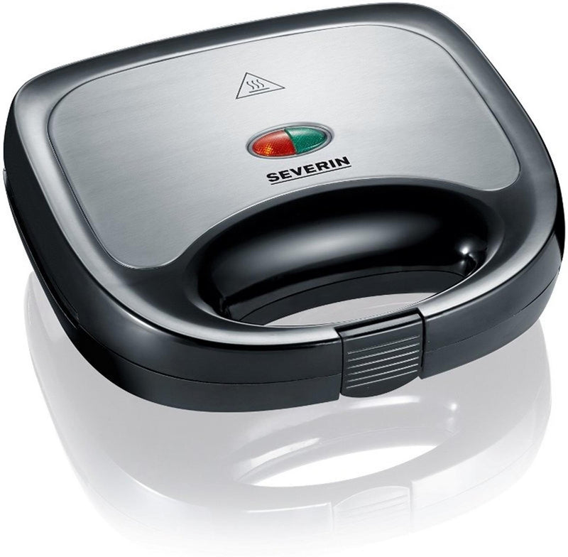 Afbeelding laden in galerijviewer, Severin tosti apparaat sandwichtoaster 600w geborsteld rvs-zwart
