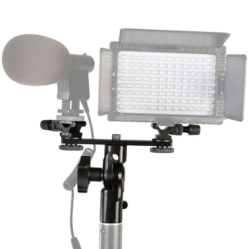 Afbeelding laden in galerijviewer, Falcon eyes twin mount tilting bracket + 2 x flitsschoen cld-14a
