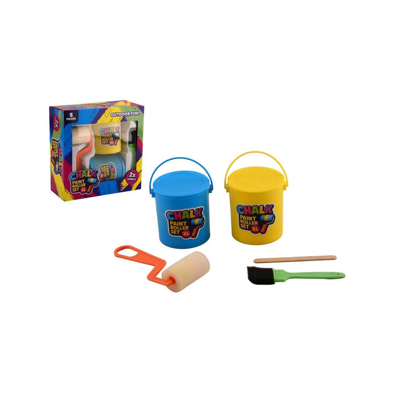 Afbeelding laden in galerijviewer, Johntoy jumbo stoepkrijt rollers, 2 kleuren + kwast
