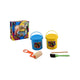 Johntoy jumbo stoepkrijt rollers, 2 kleuren + kwast