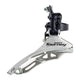 Shimano voorderailleur 3 x 6 7 speed tourney fd-ty300 down swing down pull - hoge klem 28,6 mm - 42t - (66-69°) - zwart zilver