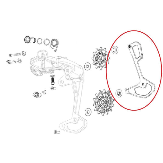 Sram derauilleurkooi carbon binnenkooi red xplr axs incl aluminium schroeven