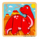 Bigjigs houten vormenpuzzel diplodocus - 4st.