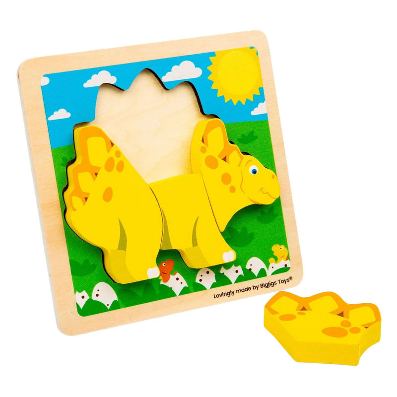 Afbeelding laden in galerijviewer, Bigjigs houten vormenpuzzel stegosaurus - 4st.
