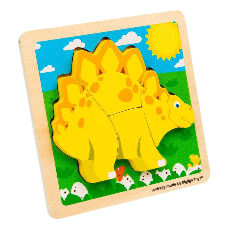 Afbeelding laden in galerijviewer, Bigjigs houten vormenpuzzel stegosaurus - 4st.
