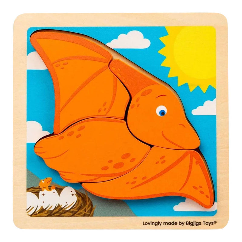 Afbeelding laden in galerijviewer, Bigjigs houten vormenpuzzel pterodactyl - 4st.
