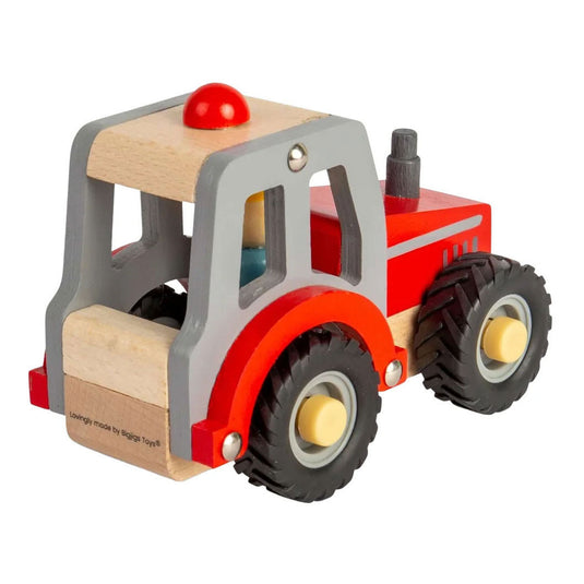 Bigjigs houten rode tractor