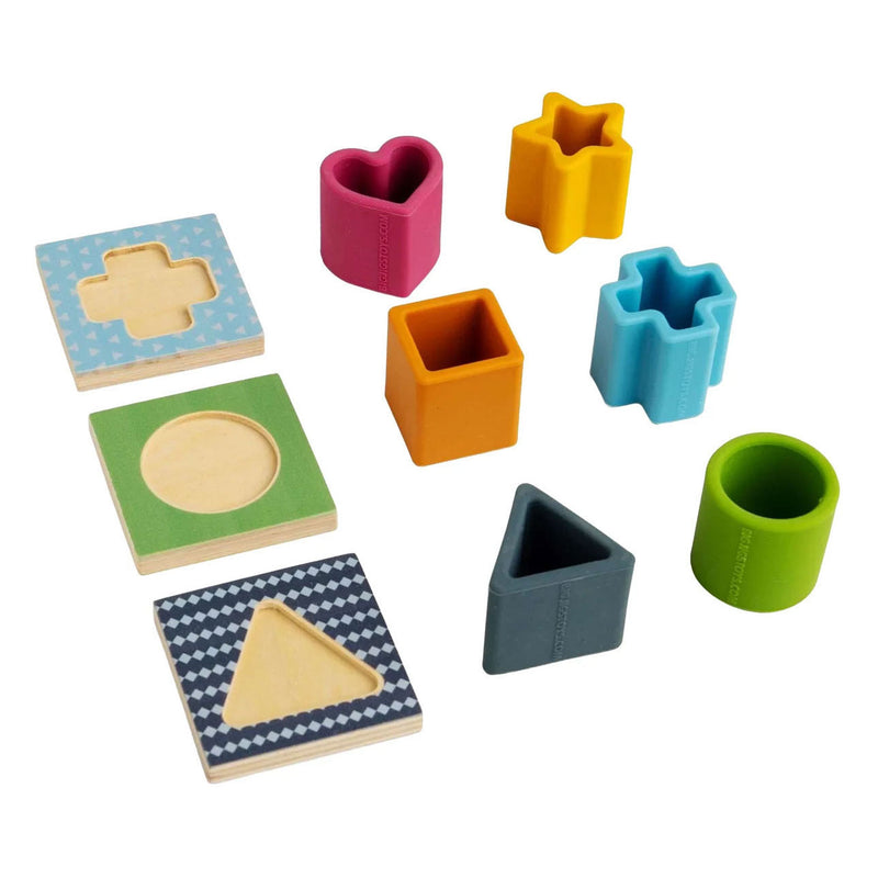 Afbeelding laden in galerijviewer, Bigjigs vormenpuzzel hout en siliconen - 13dlg.

