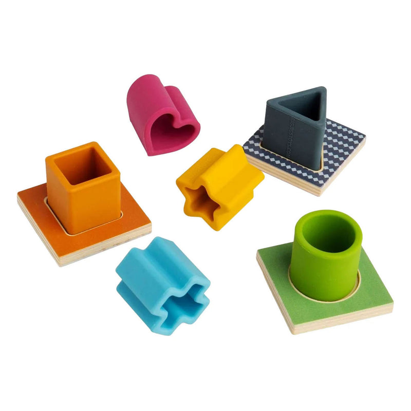 Afbeelding laden in galerijviewer, Bigjigs vormenpuzzel hout en siliconen - 13dlg.
