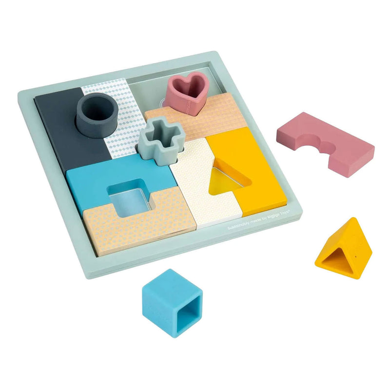 Afbeelding laden in galerijviewer, Bigjigs houten mozaiekpuzzel - 14st.

