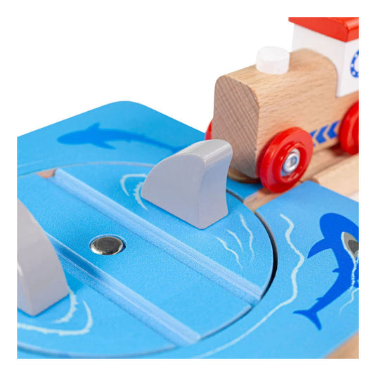 Bigjigs houten rails - haaienaanval - 4dlg.
