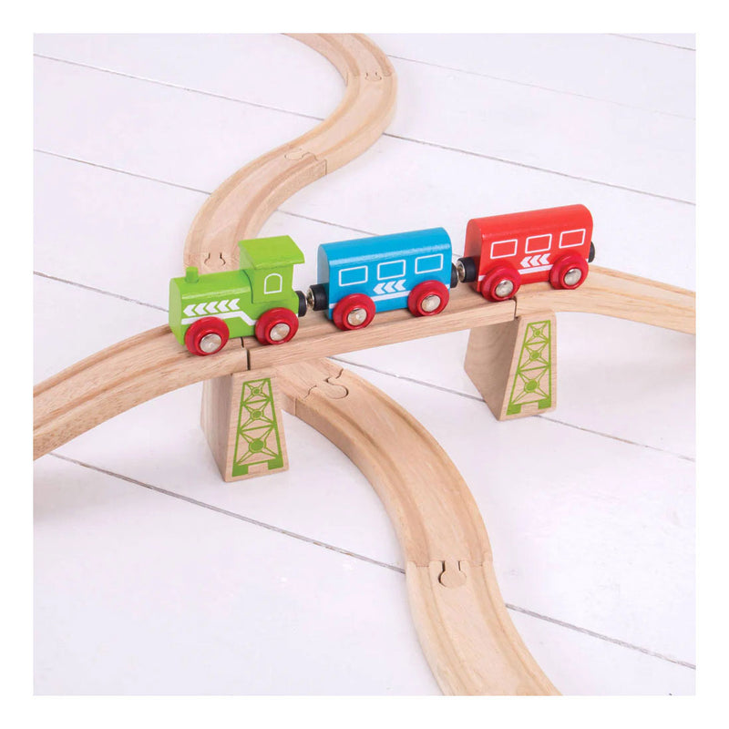 Afbeelding laden in galerijviewer, Bigjigs houten rails - brugpilaren - 4dlg.
