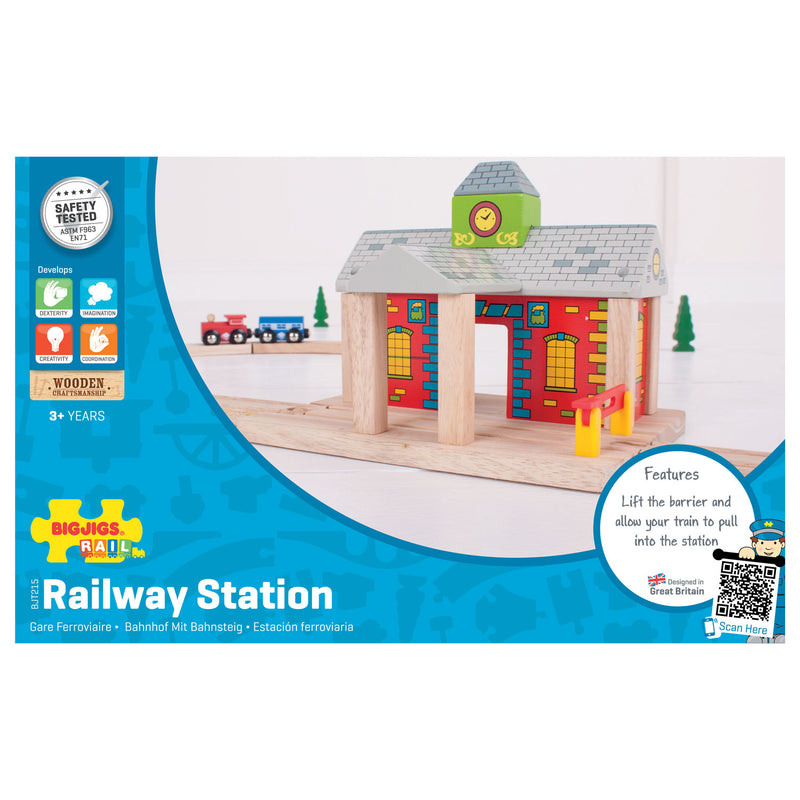 Afbeelding laden in galerijviewer, Bigjigs houten rails - spoorwegstation
