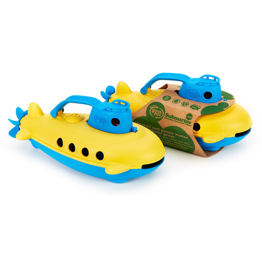 Green toys onderzeeer geel met blauw handvat -