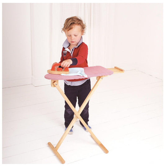 Playwood bigjigs houten strijkplank strijkijzer
