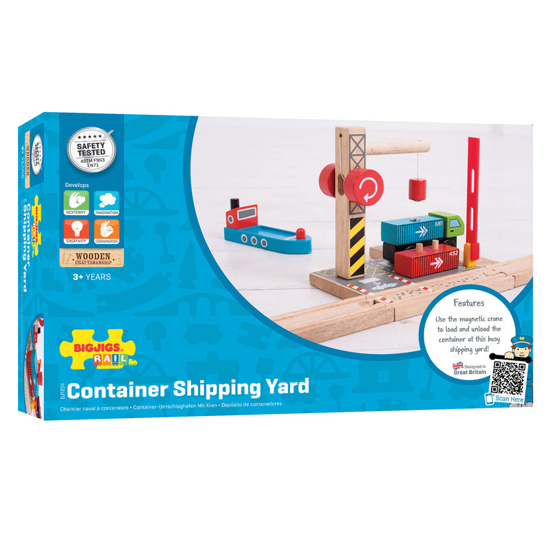 Afbeelding laden in galerijviewer, Bigjigs houten rails - container scheepswerf
