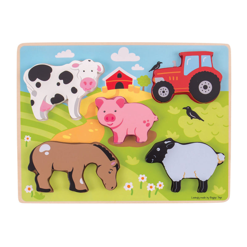 Afbeelding laden in galerijviewer, Bigjigs houten puzzel boerderij, 5dlg.

