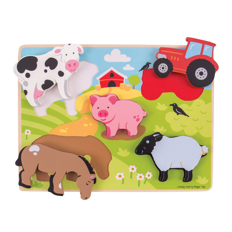 Afbeelding laden in galerijviewer, Bigjigs houten puzzel boerderij, 5dlg.

