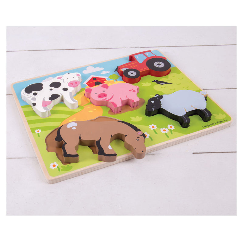 Afbeelding laden in galerijviewer, Bigjigs houten puzzel boerderij, 5dlg.
