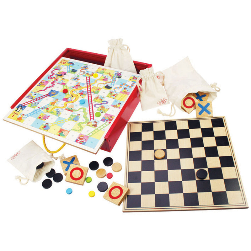 Afbeelding laden in galerijviewer, Bigjigs houten bordspellen, 4in1

